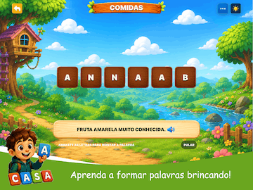 Tela do jogo Letrinhas Mágicas